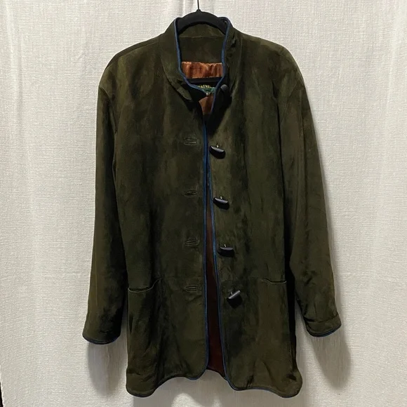 Vintage Danier Green Suede Coat - Picture 16 of 16